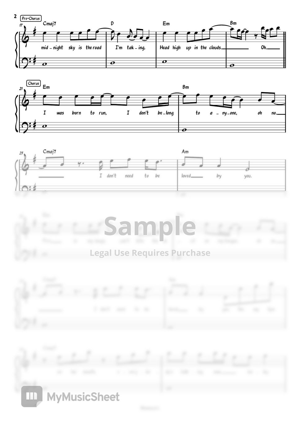 Miley Cyrus Midnight Sky Piano Sheets By Meowscore 2306