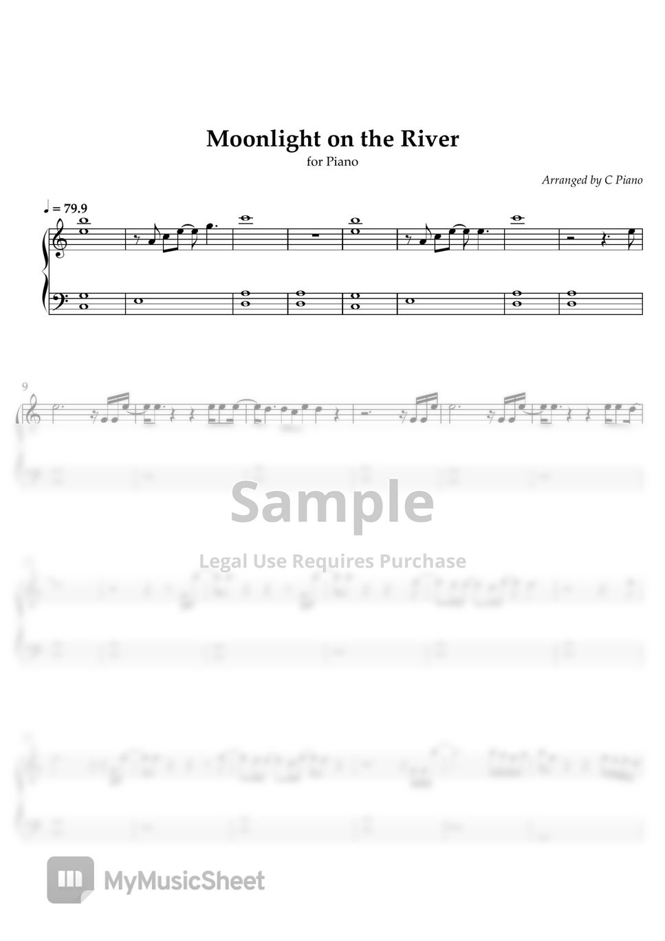 Mac Demarco Moonlight on the River (Easy Version) Sheets by C Piano