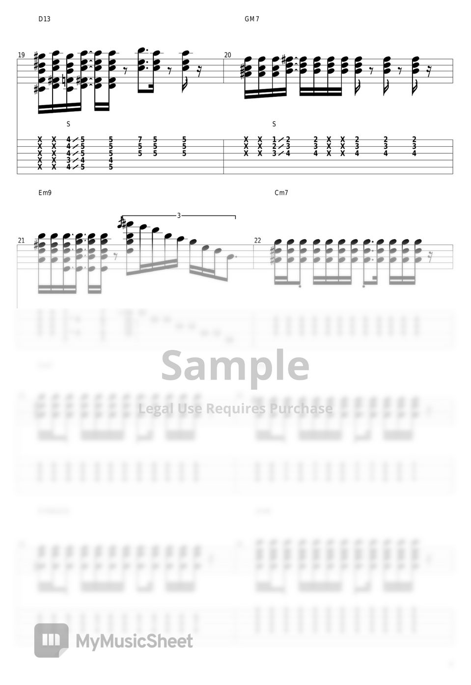 大橋純子 - Telephone Number タブ+五線譜 by guitar cover with tab 大橋純子 - Telephone Number タブ+五線譜 by guitar cover with tab
