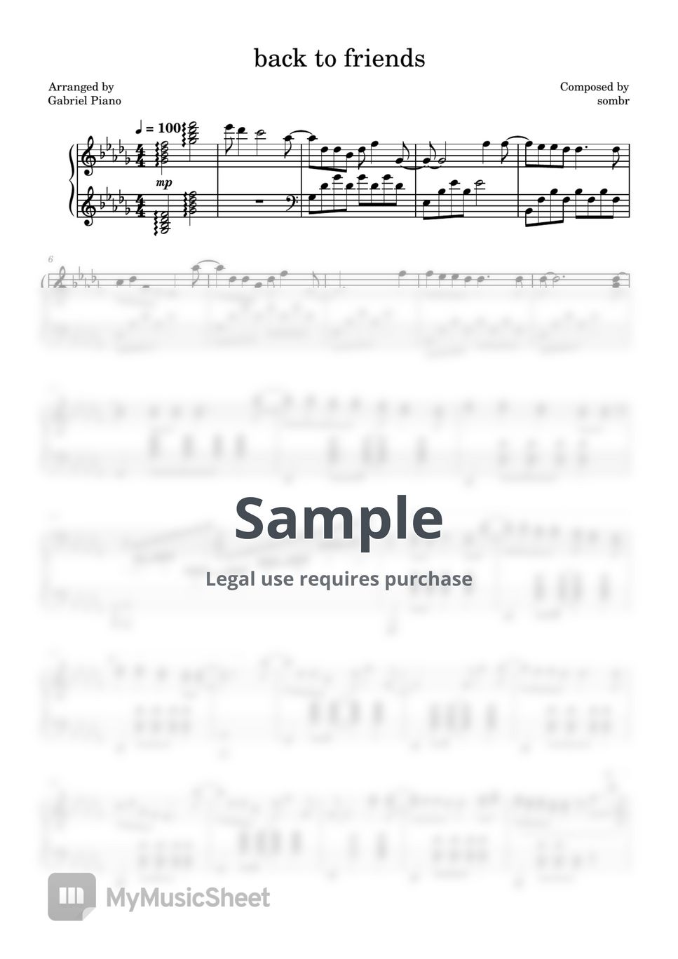 sombr - back to friends by Gabriel Piano