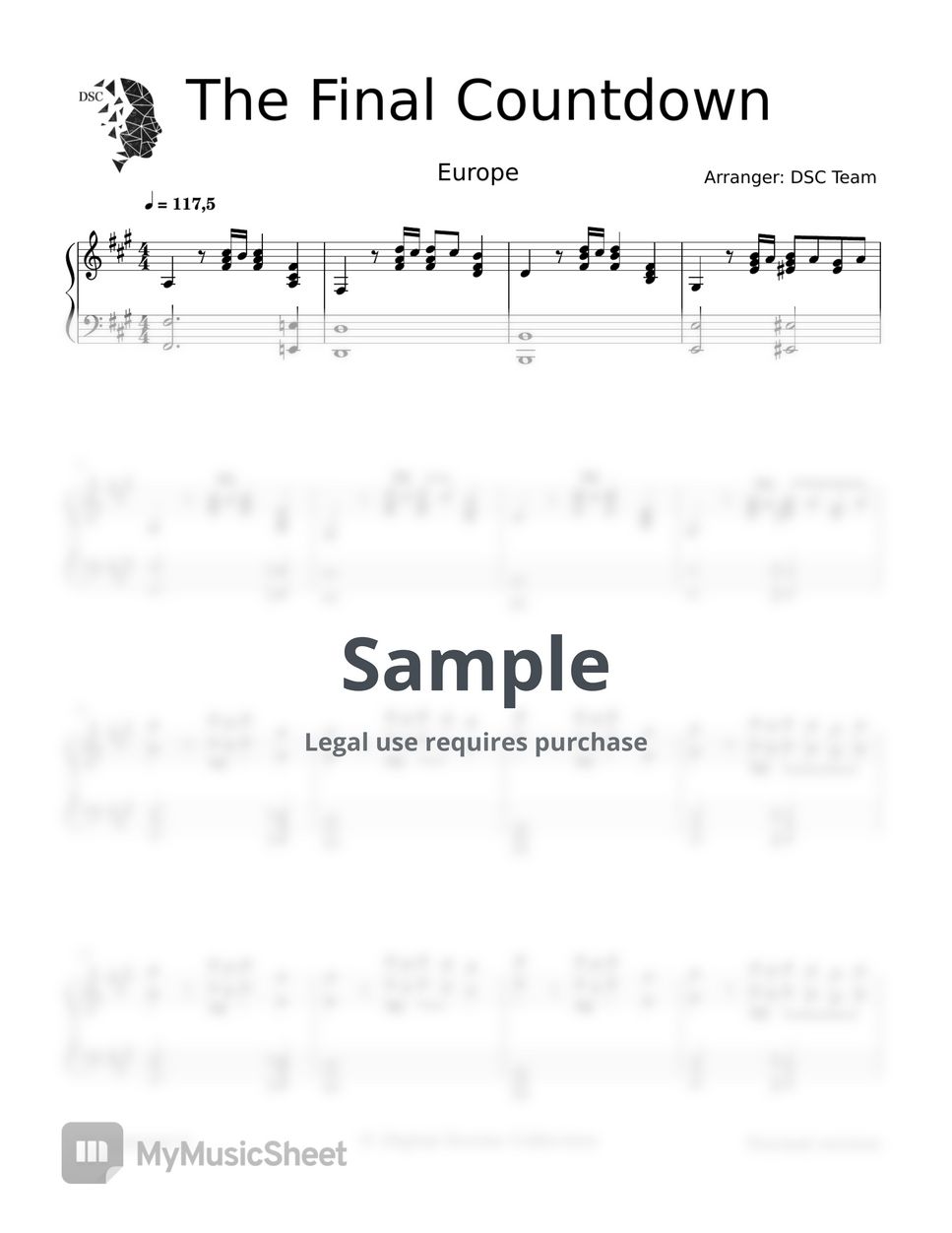 Europe - The Final Countdown Sheets By Digital Scores Collection