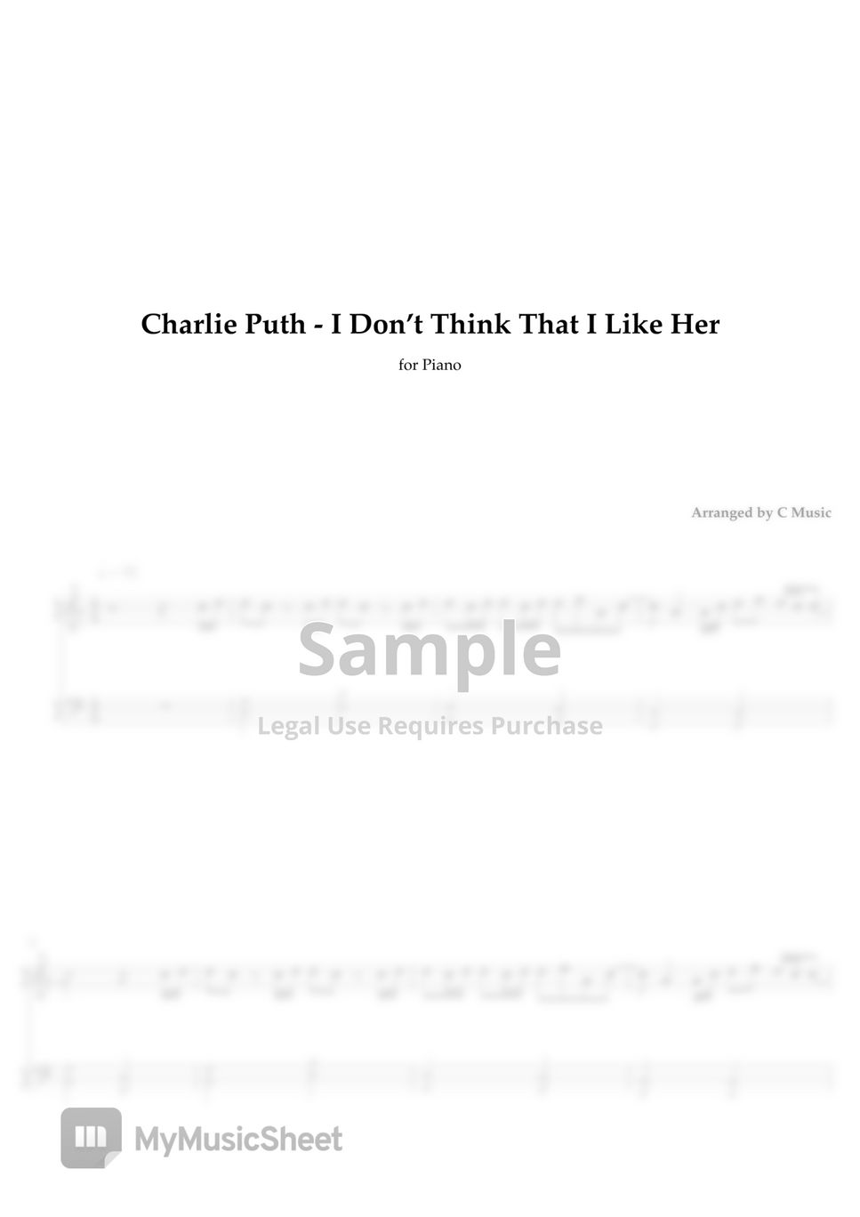 Charlie Puth - I don't think that I like her (Easy Version) by C Music