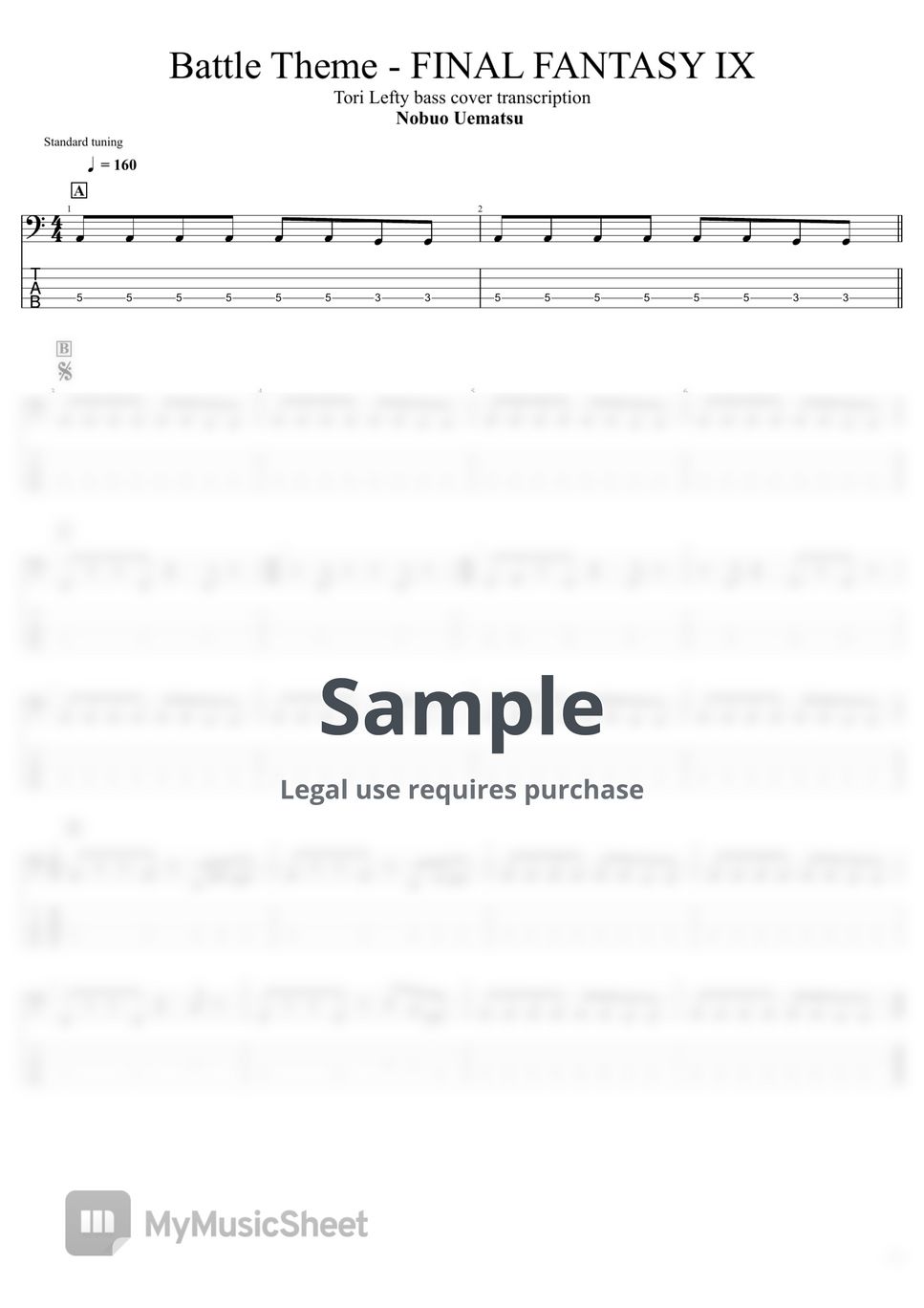 ファイナルファンタジー9 楽譜 FINAL FANTASY IX 楽しいバイエル併用