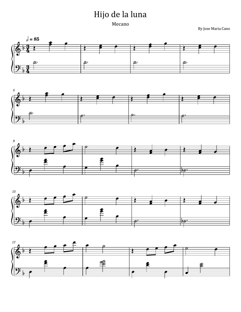 Сын луны ноты для голоса и фортепиано. Mecano hijo de la luna ноты для фортепиано. Де ла луна ноты для фортепиано. Mecano hijo de la luna ноты для фортепиано. Hijo de la luna партитура.