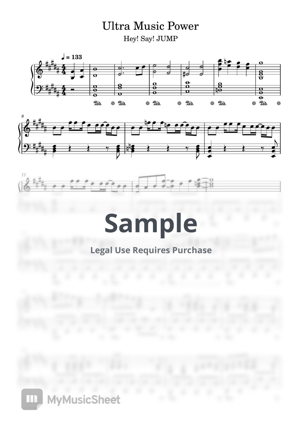 Hey say jump ultra music power sheets by joyy