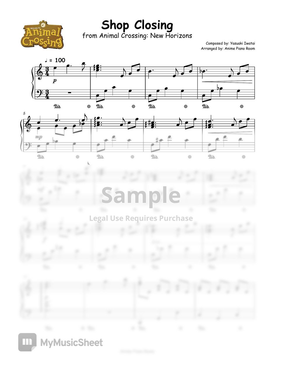 Yasuaki Iwatai - Shop Closing from Animal Crossing New Horizons Sheets