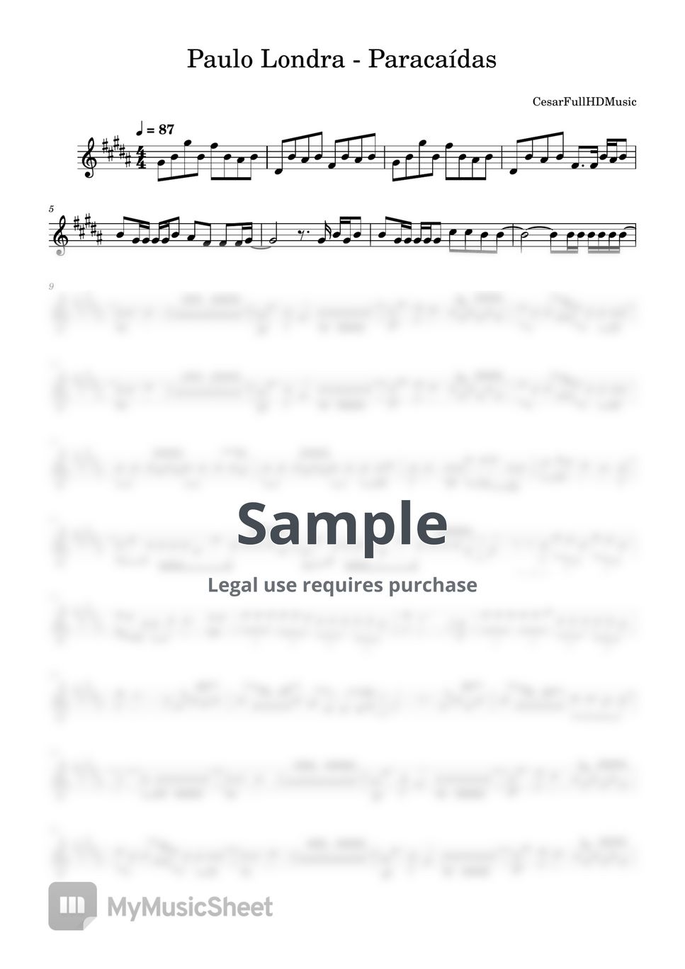 Paulo Londra Paracaídas Sheets