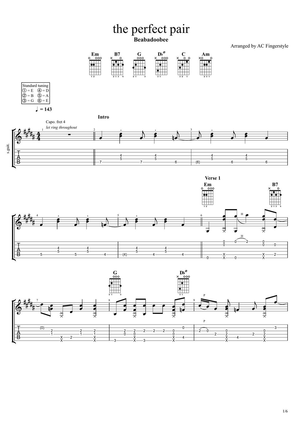 beabadoobee-the-perfect-pair-tab-1staff-by-ac-fingerstyle