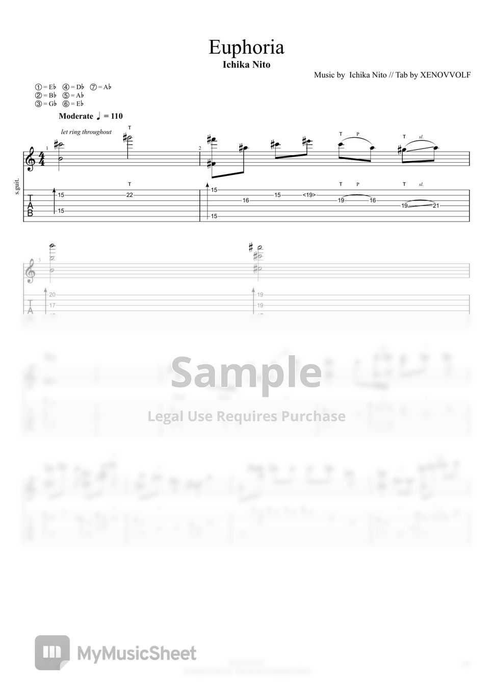 Ichika nito euphoria sheet music by xenovvolf