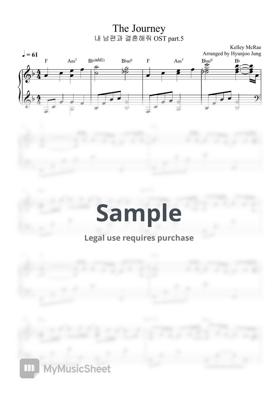Kelley McRae The Journey (내남편과결혼해줘 OST) Sheets by Hyunjoo Jung