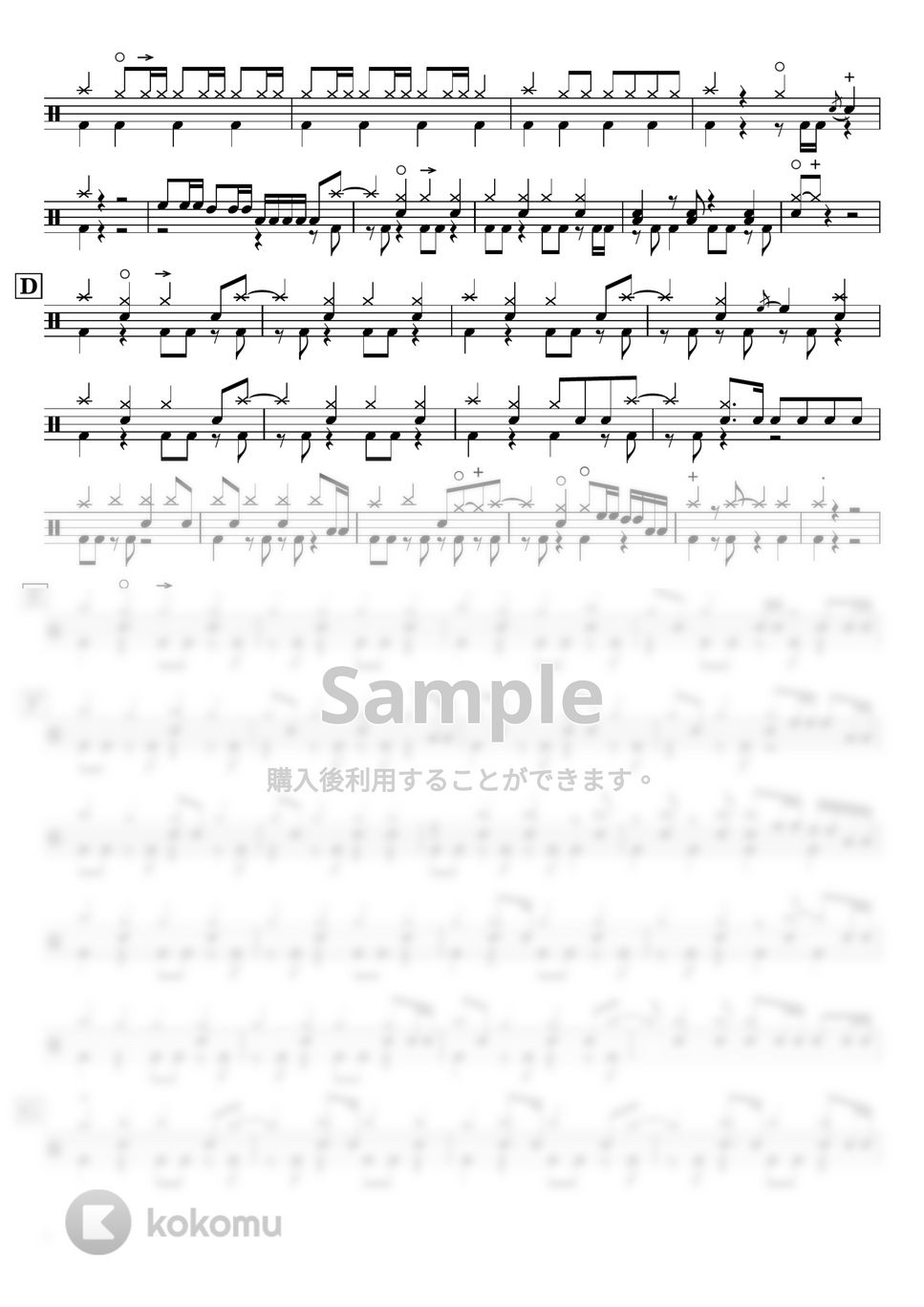 Poppin'Party - 【ドラム譜】ティアドロップス【完コピ】 by Taiki Mizumoto