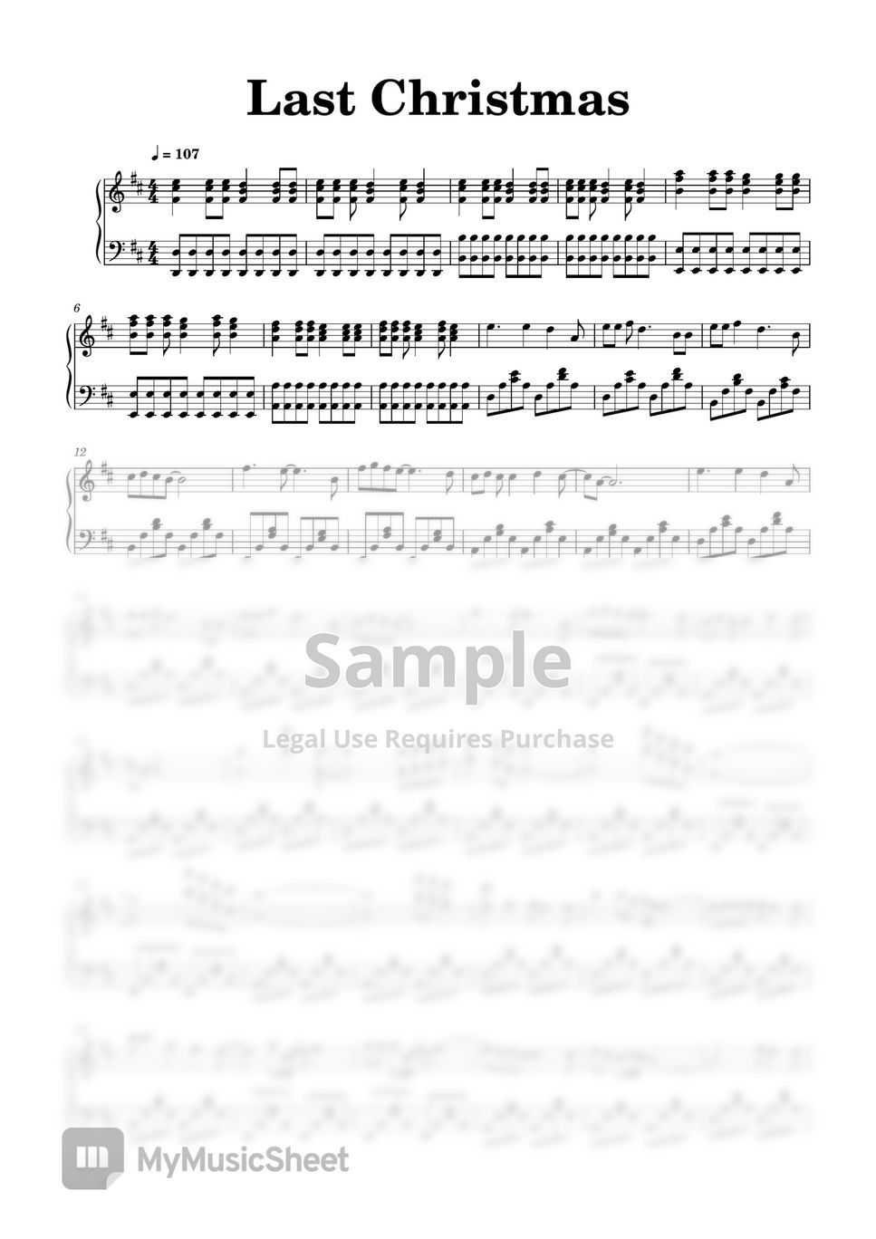 Wham! Last Christmas Michael) Sheets by Piano Go Life