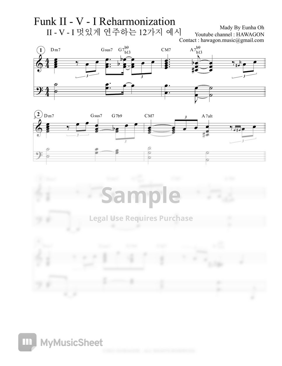 HAWAGON - 12 Ways To Play II-V-I voicing on Funk Rhythm (Jazz Piano) by HAWAGON