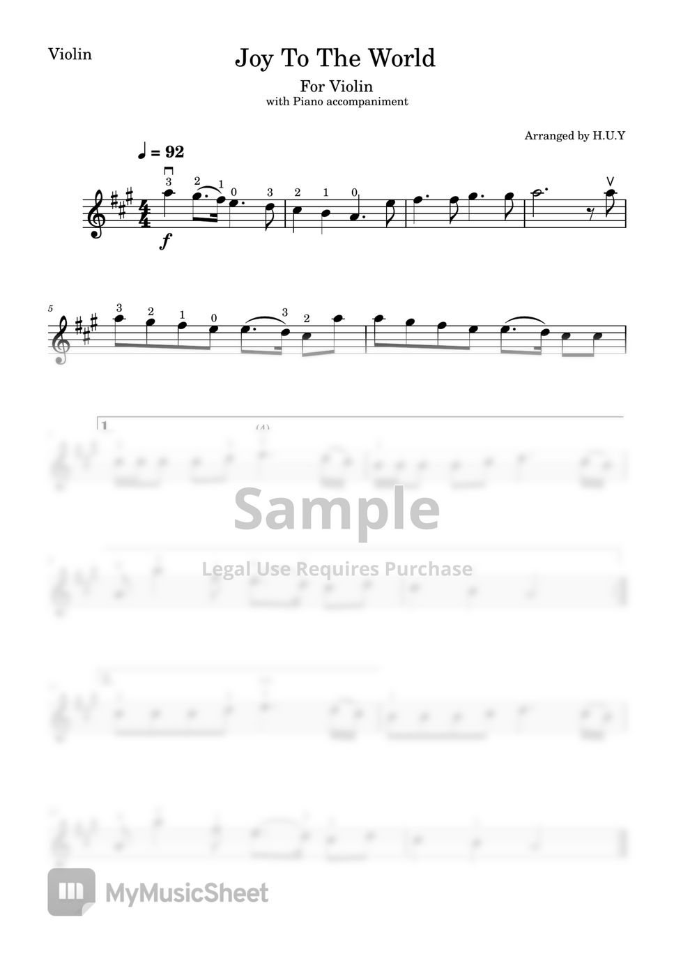 joy-to-the-world-for-violin-sheets-by-h-u-y