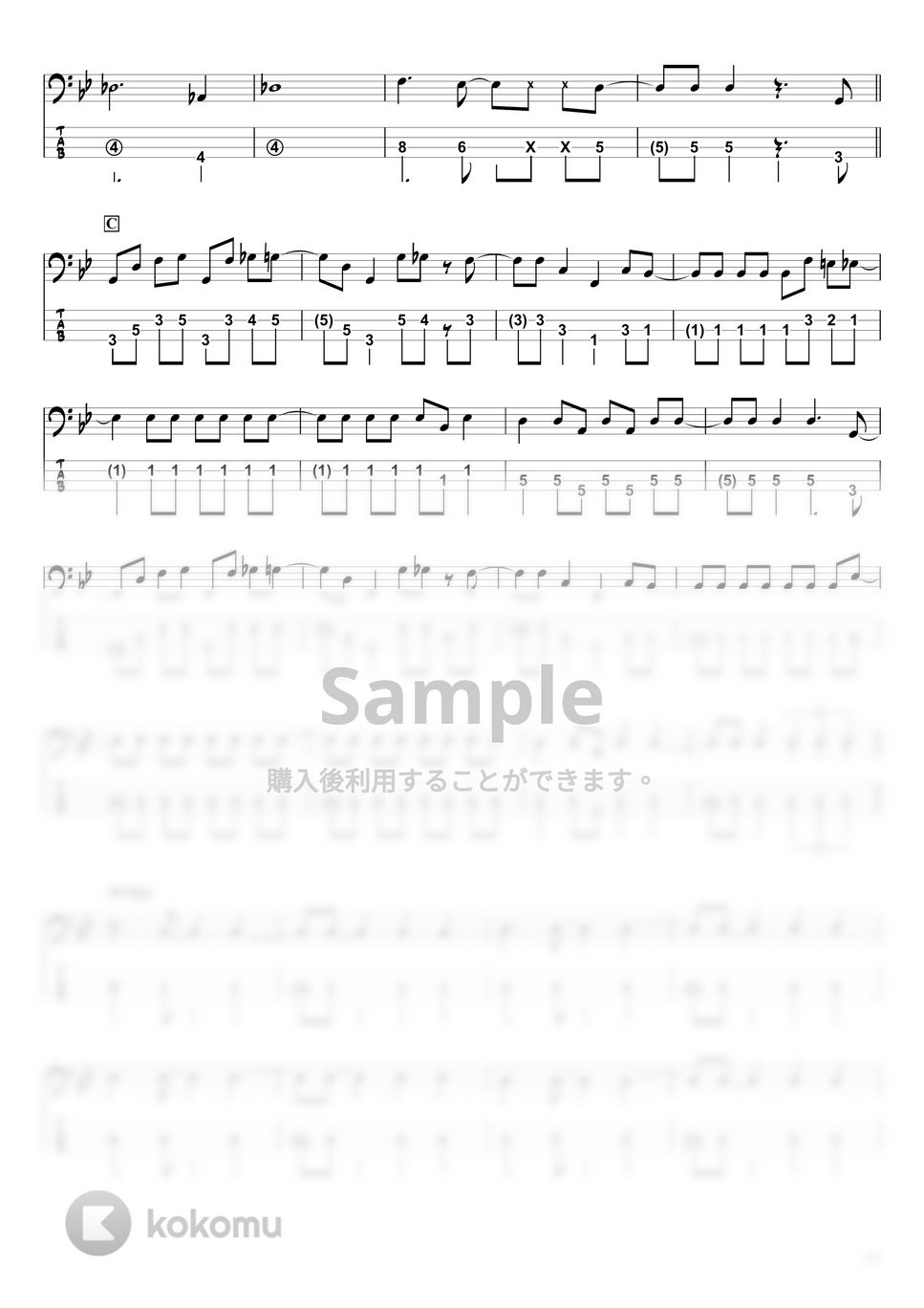 Eve - 廻廻奇譚 (ベースTAB譜 / ☆4弦ベース対応) by swbass