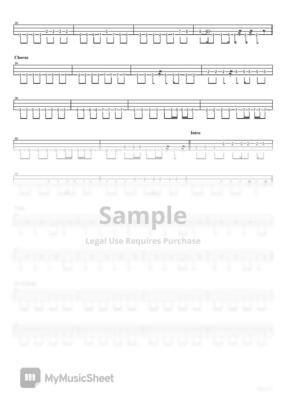 HACHI Donut Hole (Bass TAB) Sheets by Muya