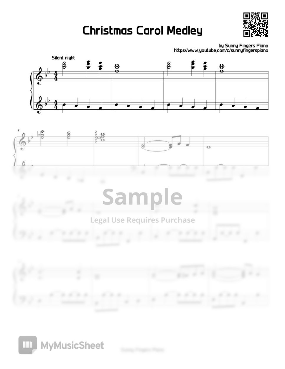 Christmas - Carol Medley, 6 pieces (Original) by Sunny Fingers Piano
