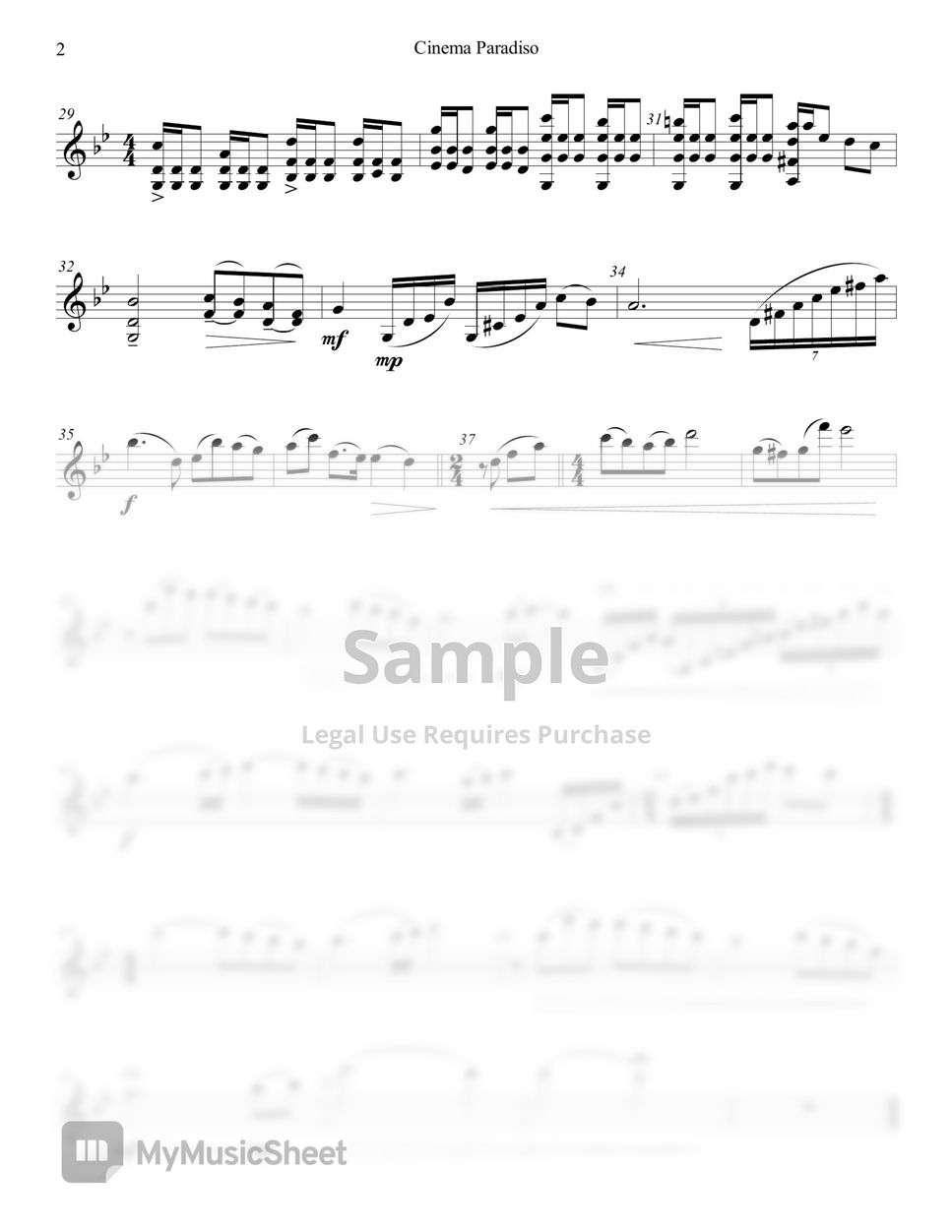 시네마 천국 테마 (바이올린 악보 & MR) - 시네마 천국 테마 (바이올린 악보 & MR) by Cloudy Wook