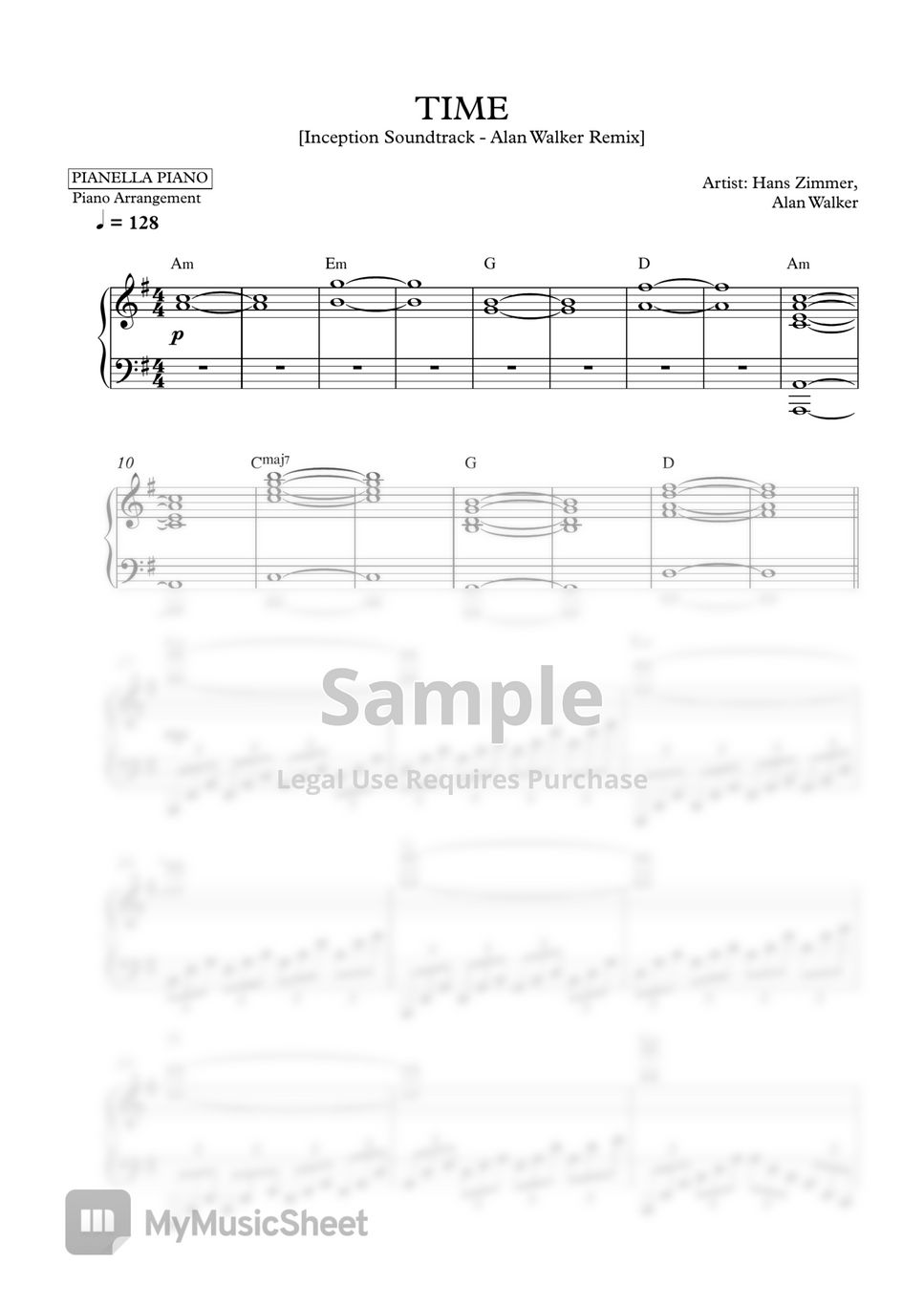 Adventure Time – Alan Walker x Philter Sheet music for Piano (Piano Sextet)