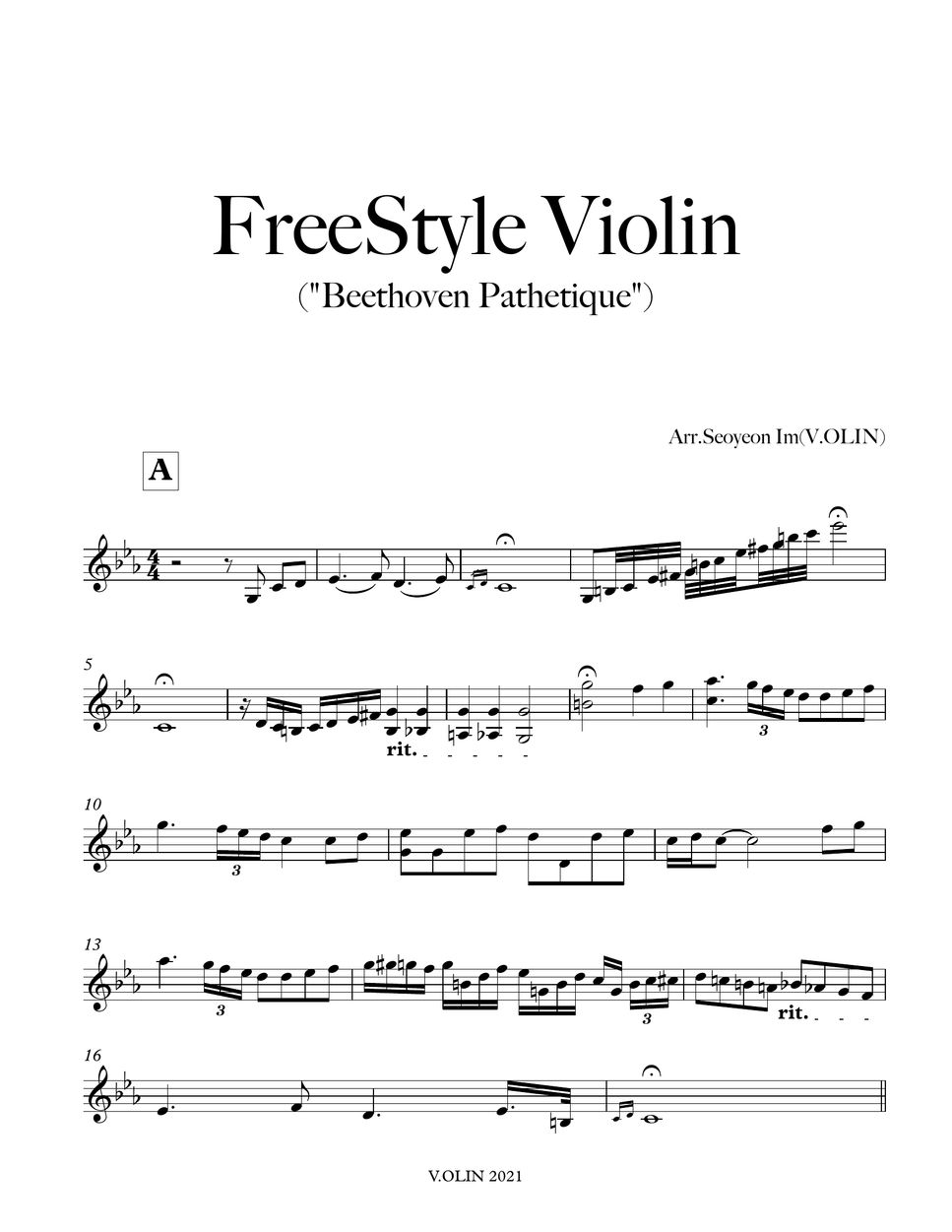 L. V. Beethoven - Pathetique by 브이올린(V.OLIN)