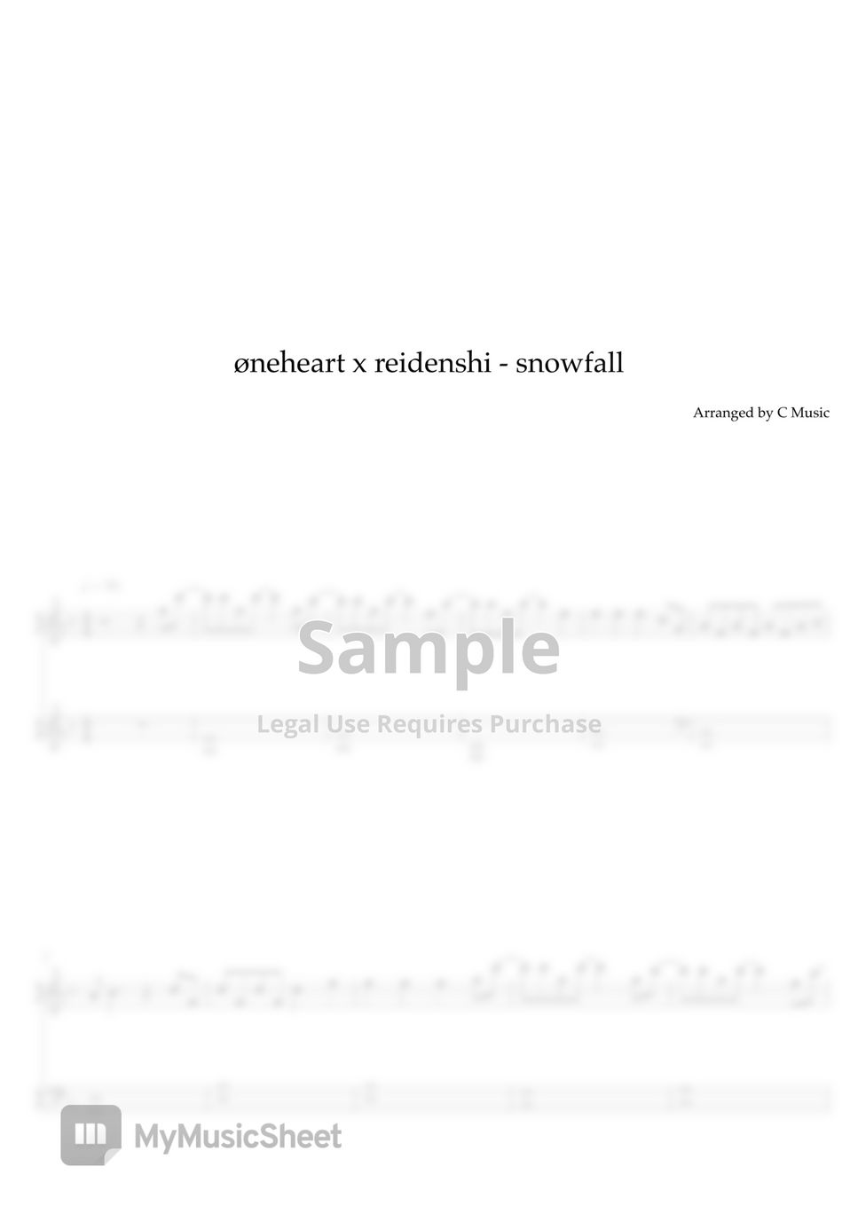 øneheart x reidenshi snowfall (Easy Version) Sheets by C Music