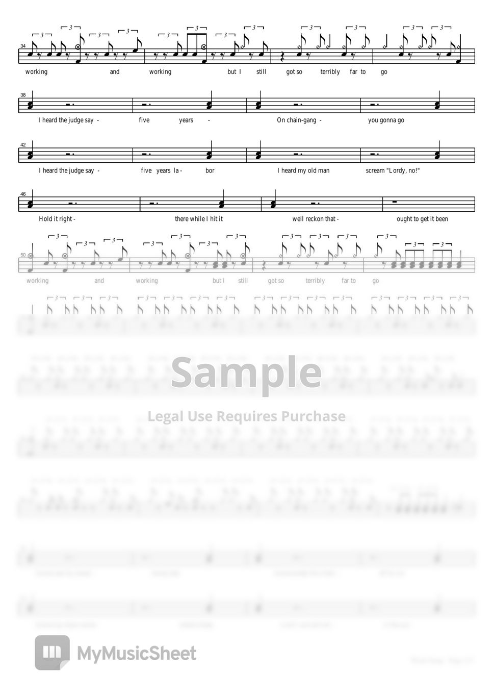 Nina simone work song sheets by copydrum