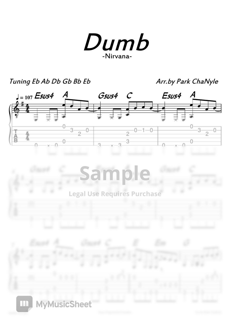 Nirvana Dumb Tab + 1staff by Park ChaNyle