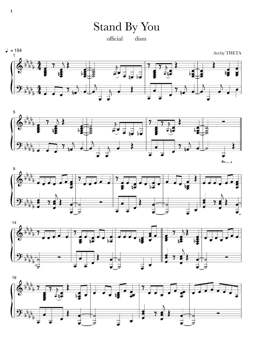 OfficialHIGEDANdism Stand by you Sheets by THETA PIANO