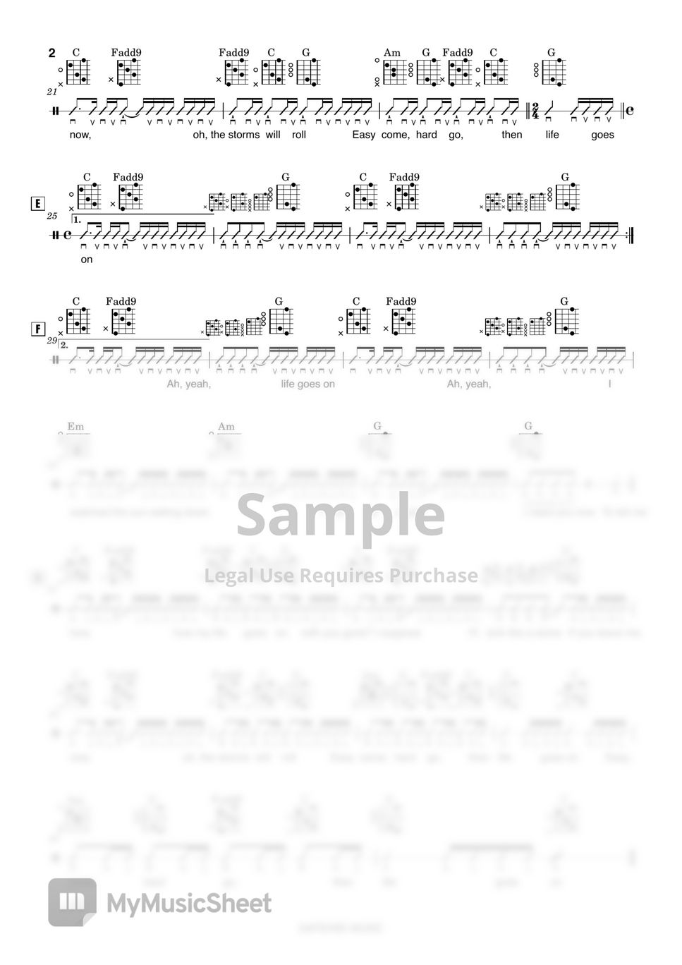 Ed Sheeran Life Goes On Partition musicale by SAFEHSE