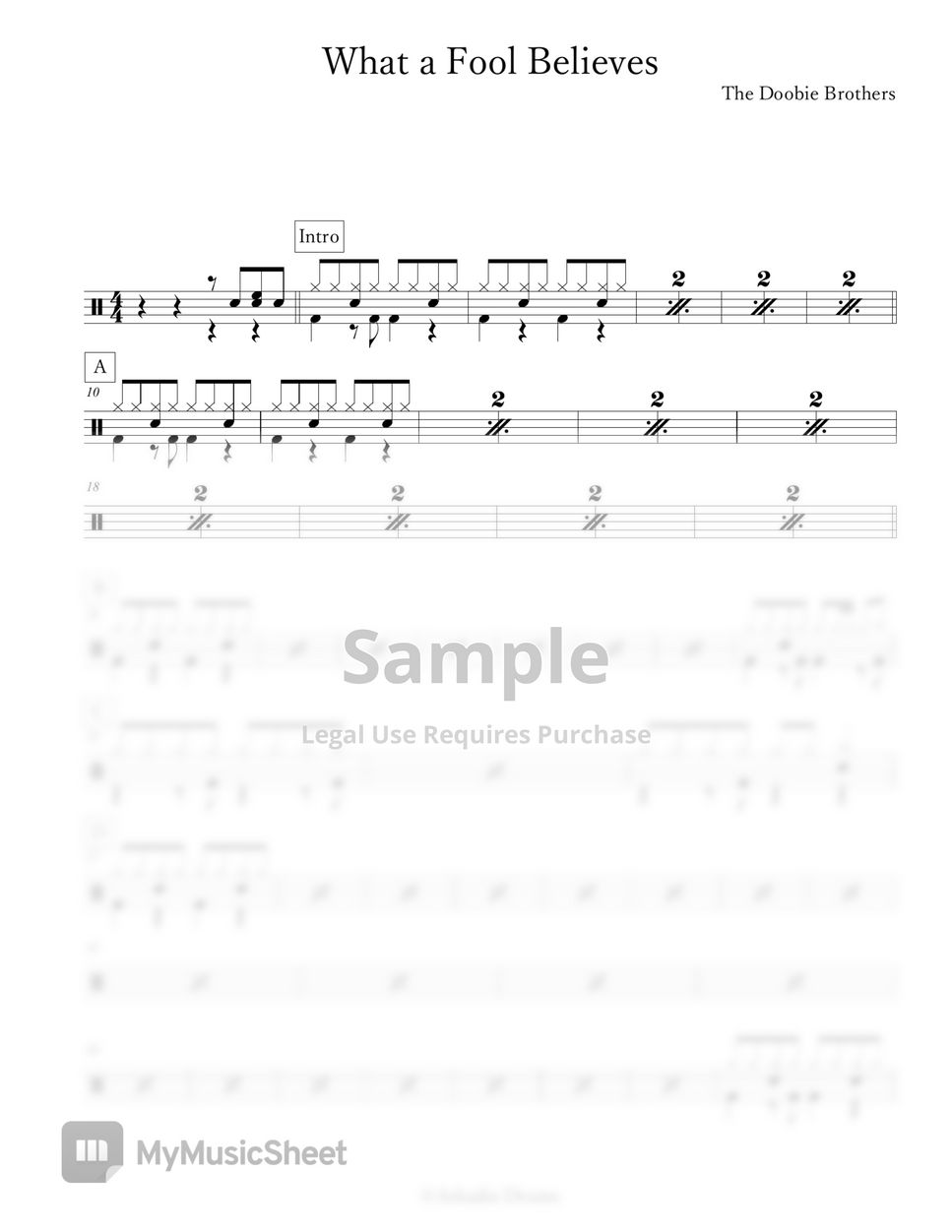 The doobie brothers what a fool believes by arkadia drums