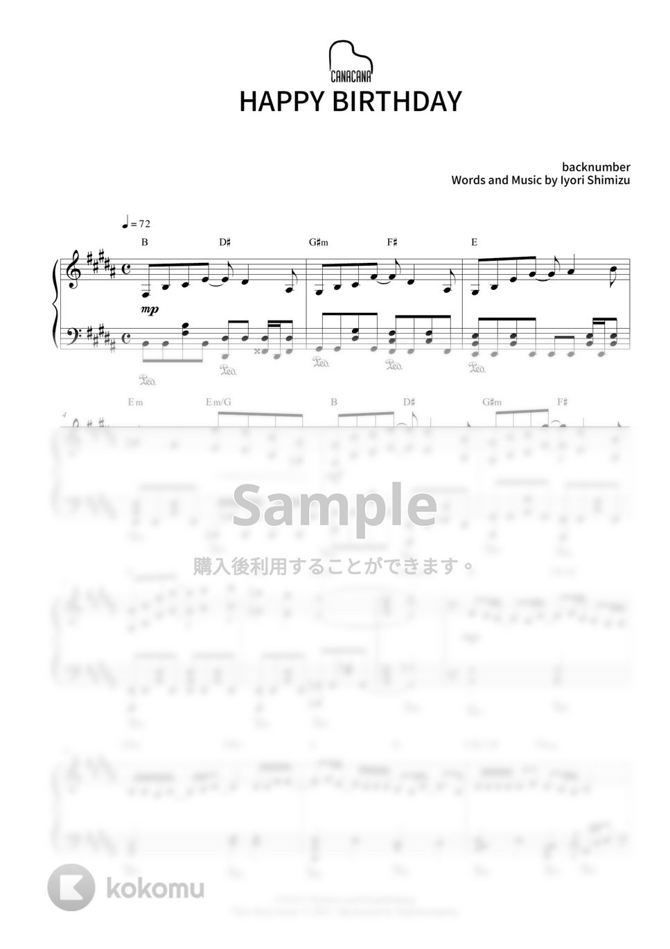 back number - HAPPY BIRTHDAY by CANACANA family