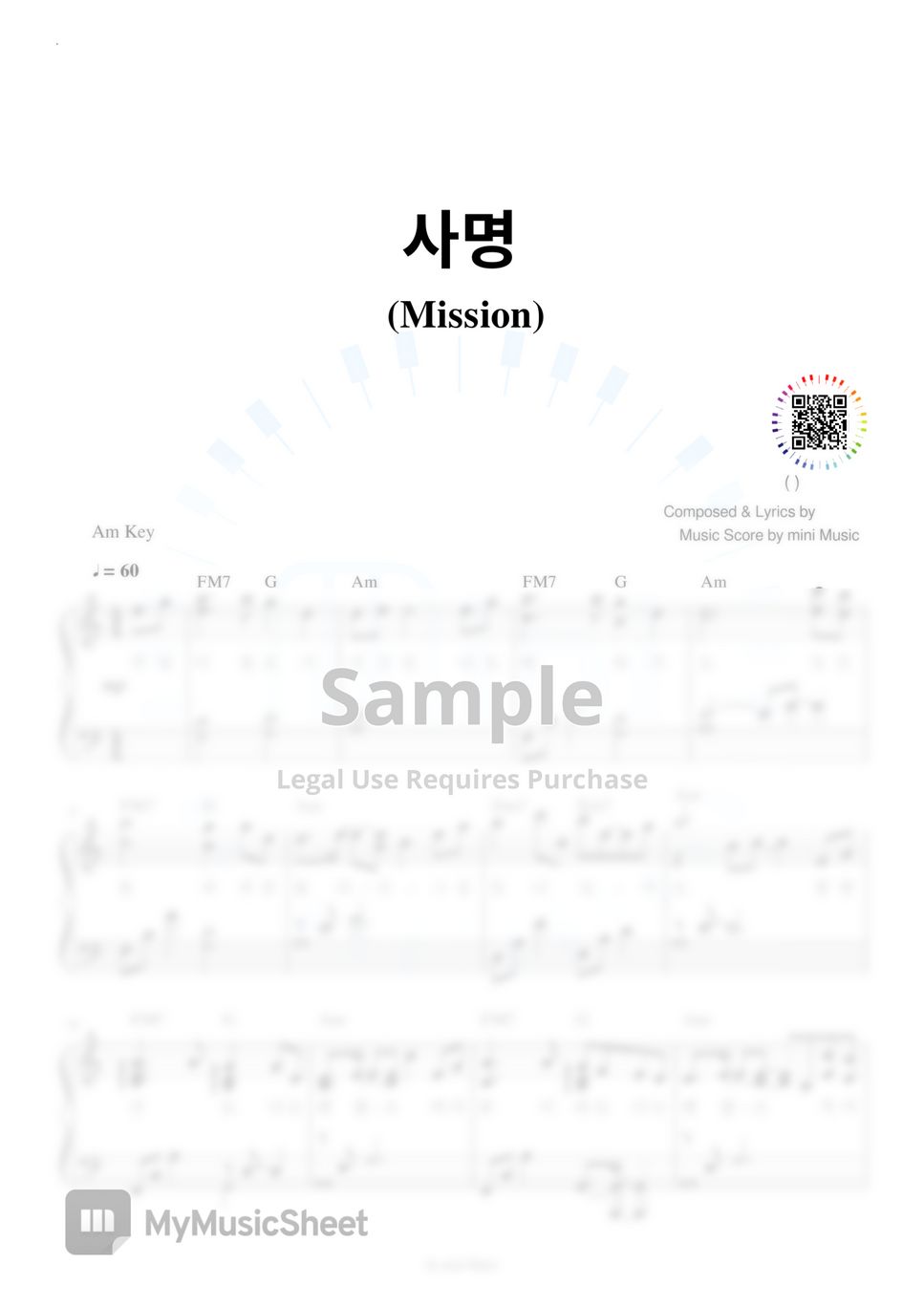 이권희 - Mission (사명) (Korea CCM Piano) by mini Music