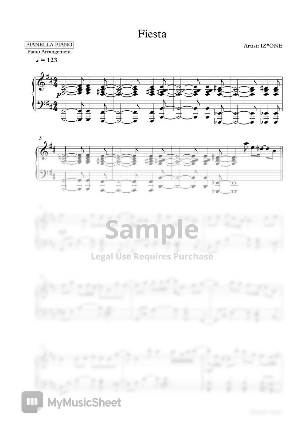 IZ*ONE - Fiesta (Piano Sheet) by Pianella Piano