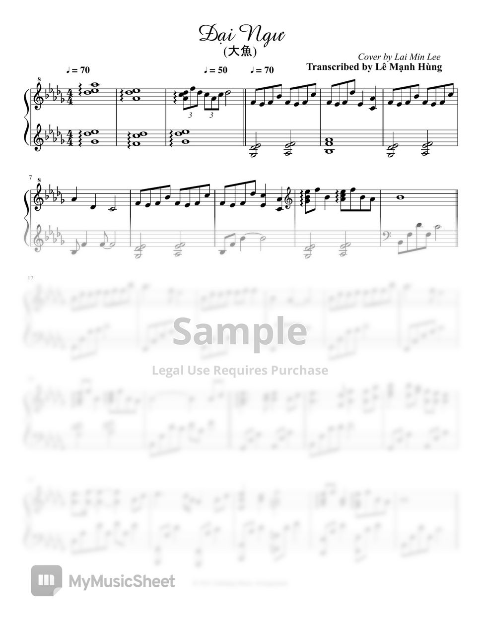 Cover by Lai Min Lee - Đại Ngư (大魚) (Transcribed) Sheets by Le Manh Hung