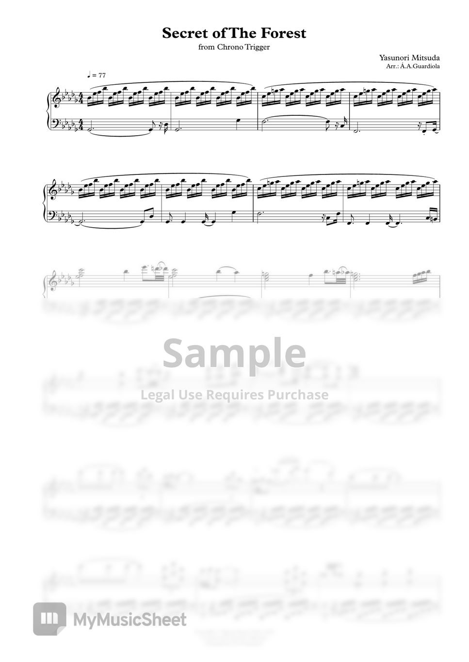 Yasunori Mitsuda - Secret of the Forest piano reduction (advanced) by Á.A.Guardiola