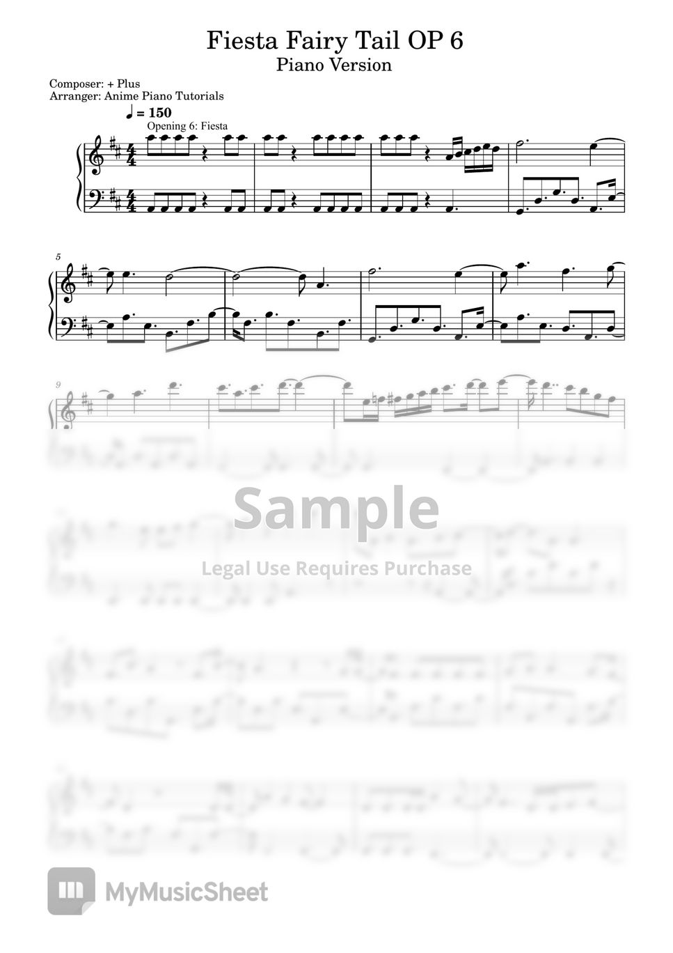 Fairy Tail Opening 6 Sheet music for Flute (Solo)