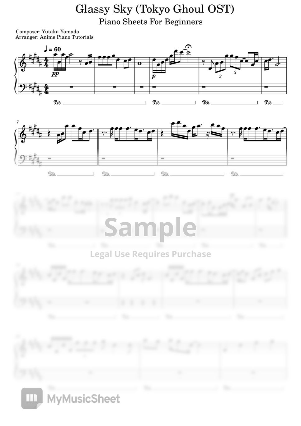 Play Glassy Sky (Tokyo Ghoul) Music Sheet