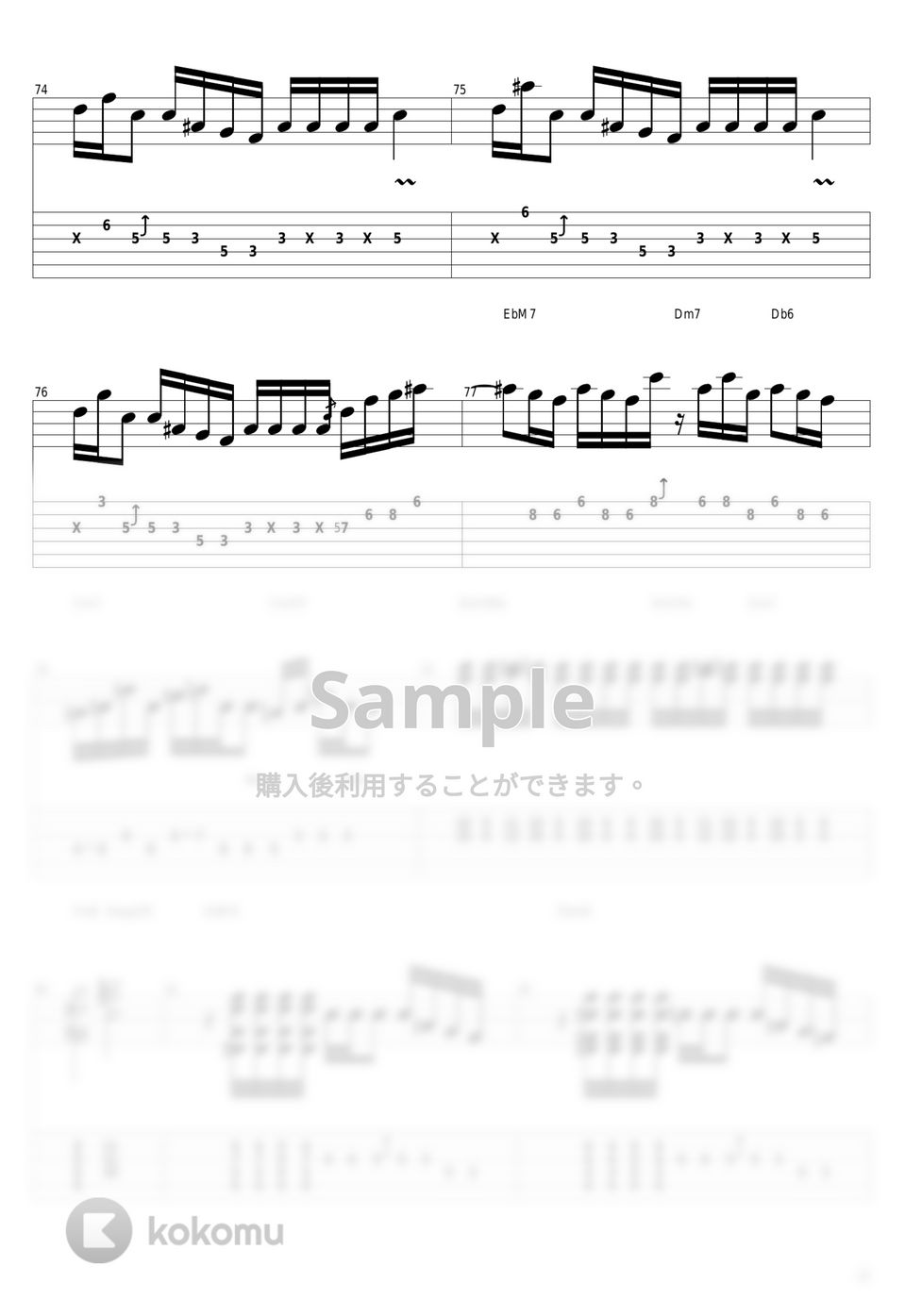 山下達郎 - Music Book タブ+五線譜 by guitar cover with tab