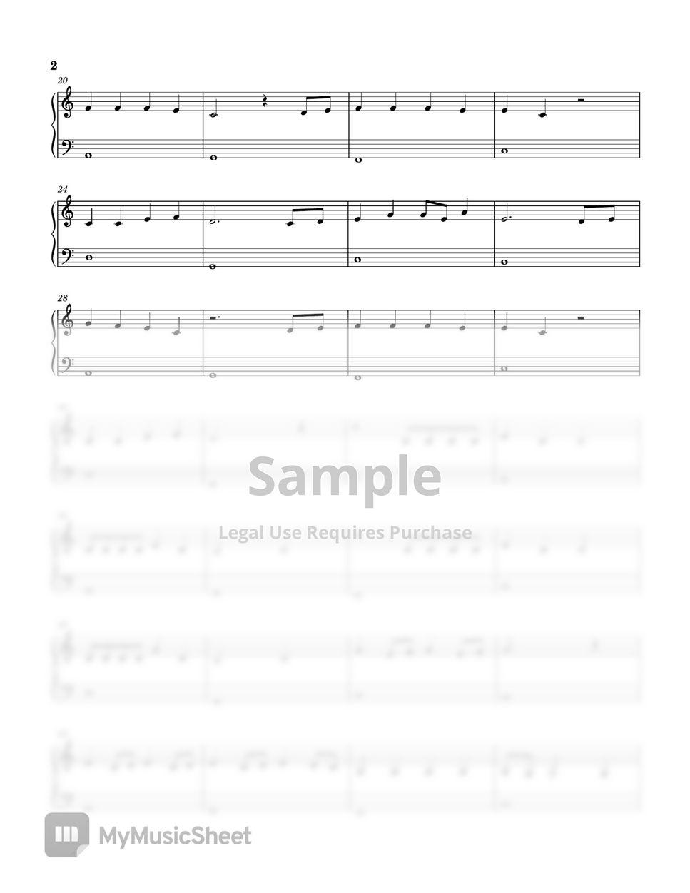 Maroon 5 - Memories (매우 쉬움 다장조) Sheets by 악보 그리는 D