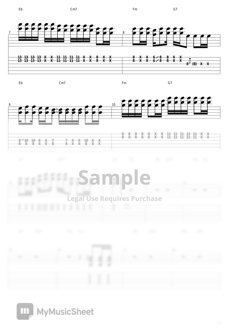 Polkadot Stringray - Telecaster Stripe Tab + 1staff by guitar cover ...