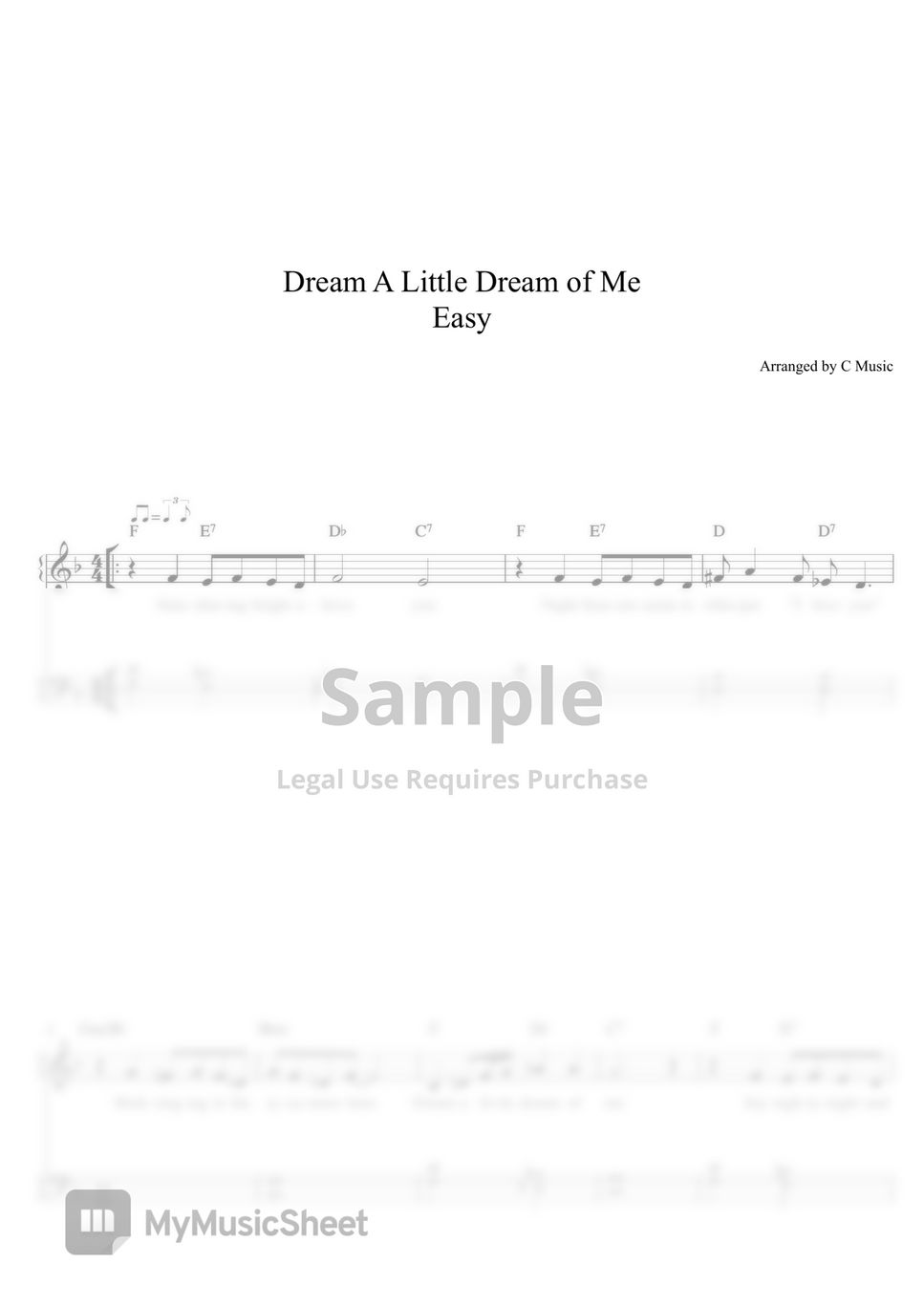 Ernie Birchill - Dream a Little Dream of me (Easy Version) by C Music