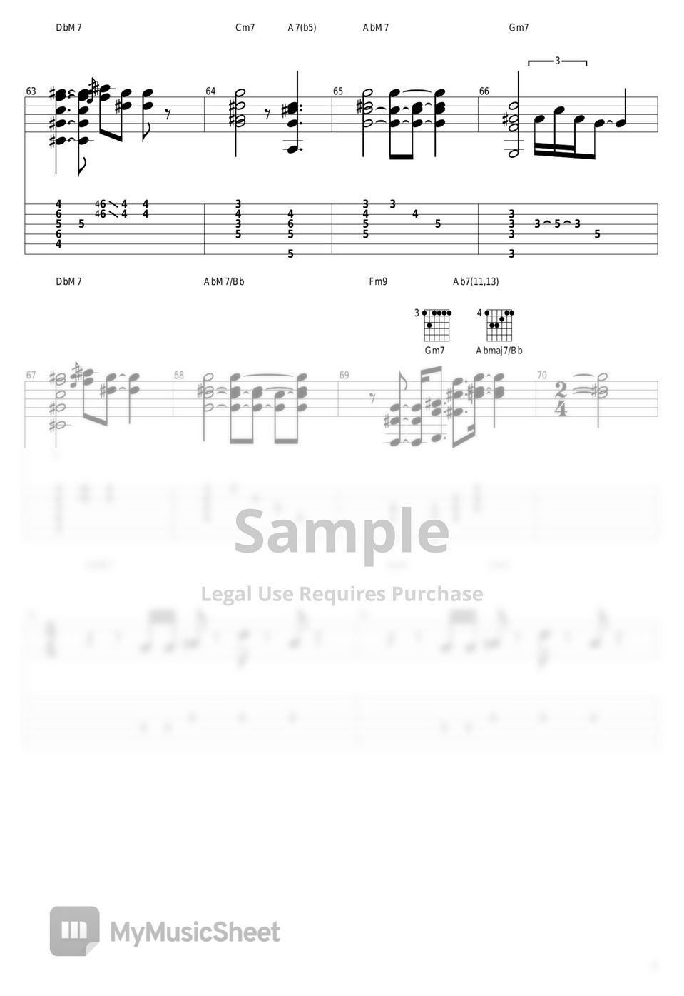 亜蘭知子 - 浮遊空間 TAB+1 Staff by guitar cover with tab