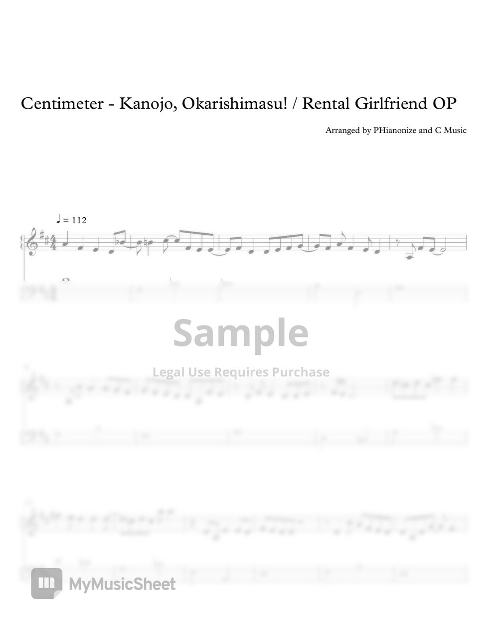 Rental girlfriend op centimeter by phianonize and c music