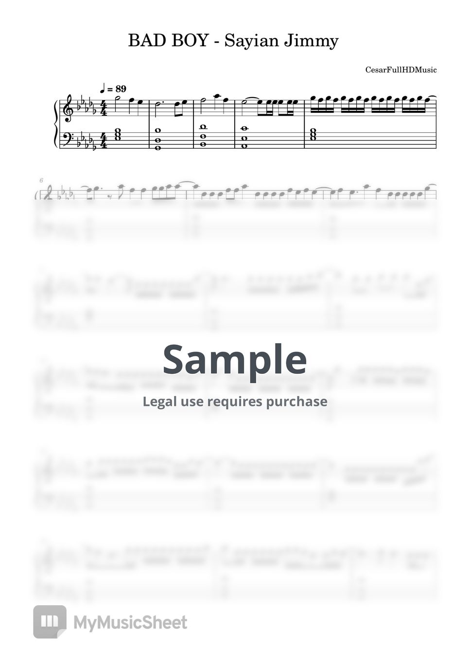 Sayian Jimmy BAD BOY Sheets