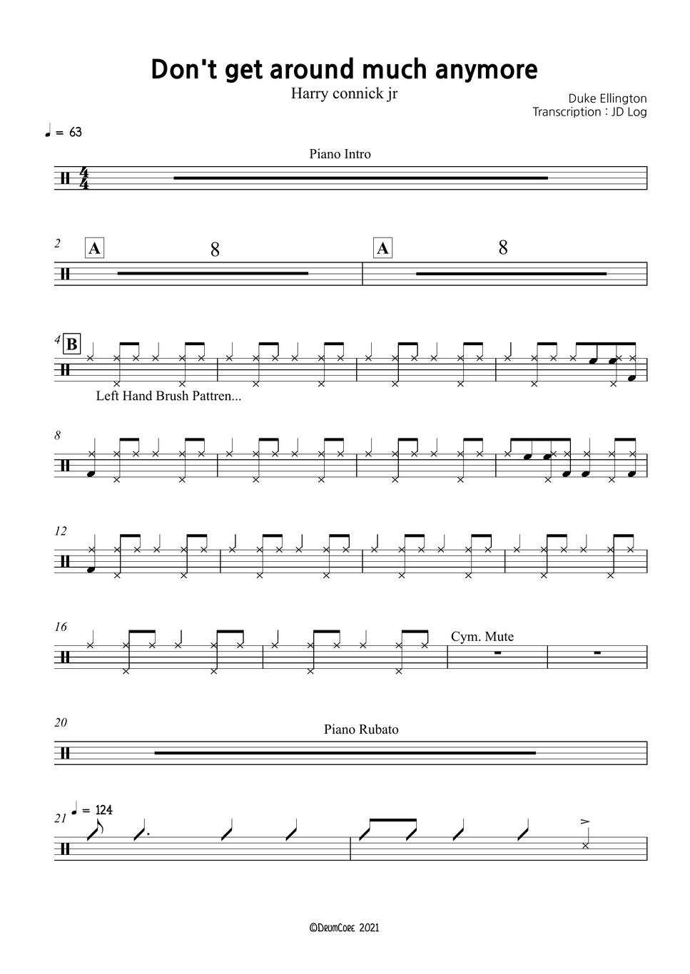 Duke Elington Don't get around much anymore Harry Connick Jr Sheets