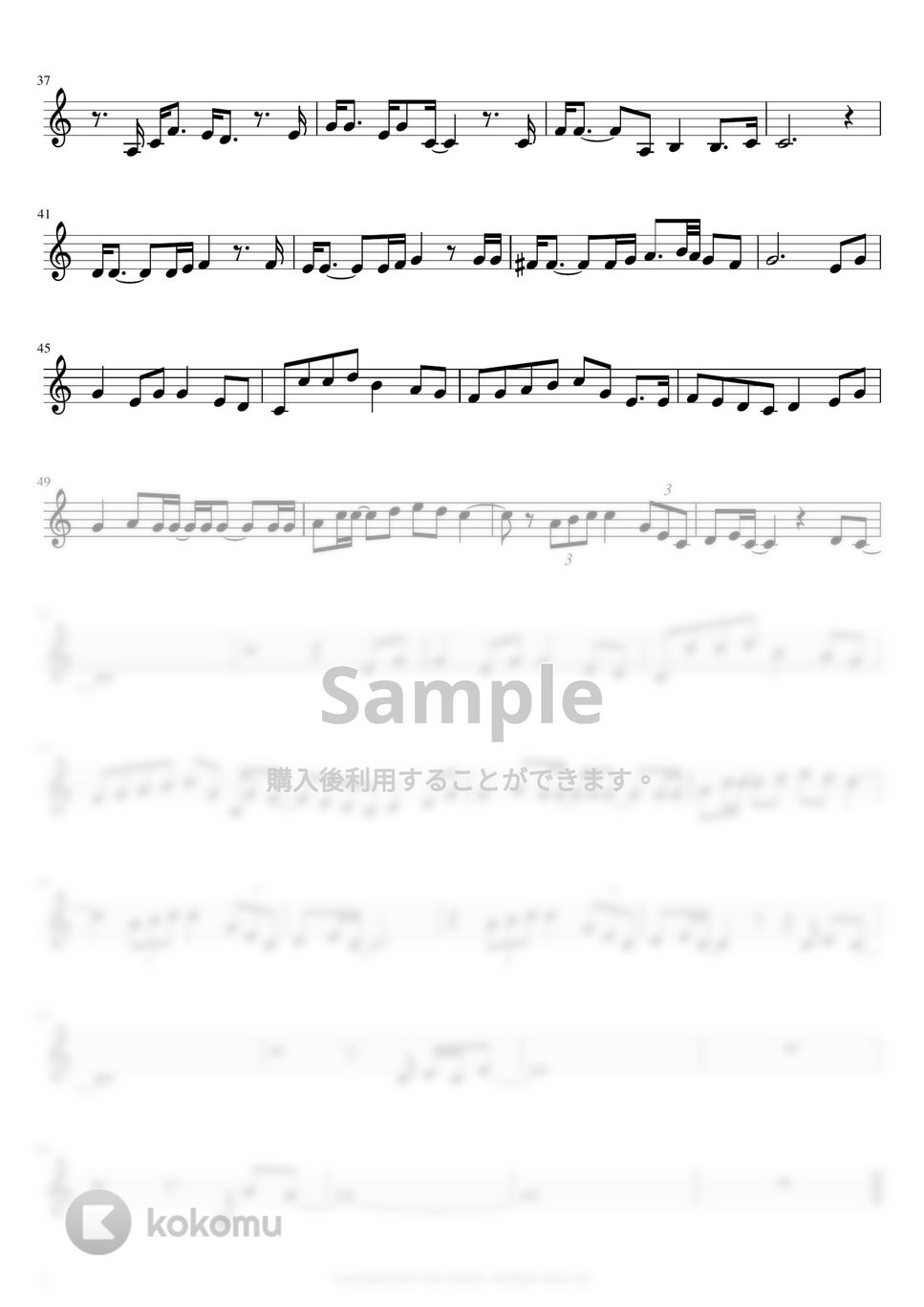 森山直太朗 - さくら (オカリナ(C管)用メロディー譜) by もりたあいか
