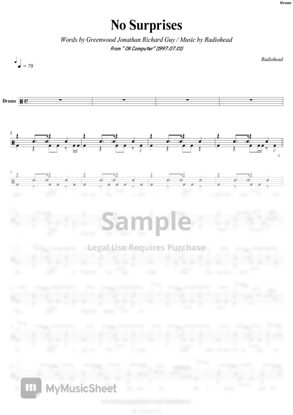 Radiohead - No Surprises | Drums