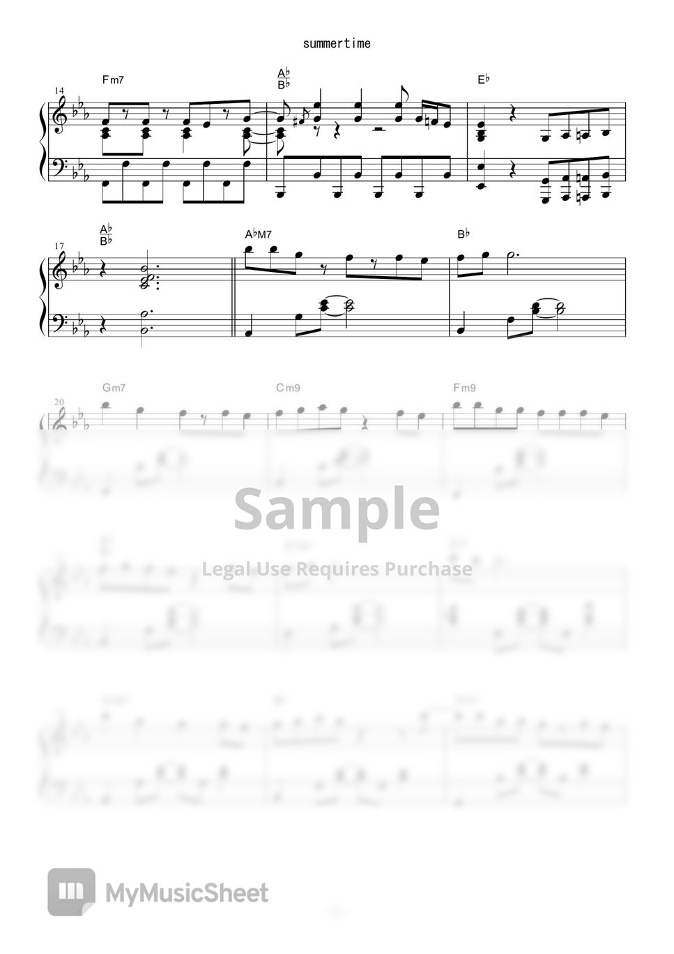 summertime — cinnamons & evening cinema Sheet music for Piano (Solo)