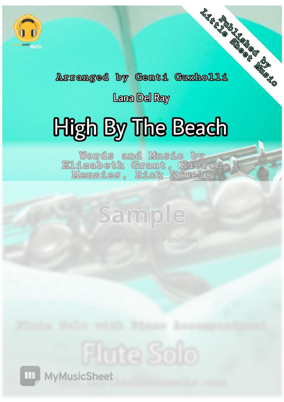 Lana Del Rey - High By The Beach (Flute Solo with Piano Accompaniment) by Genti Guxholli