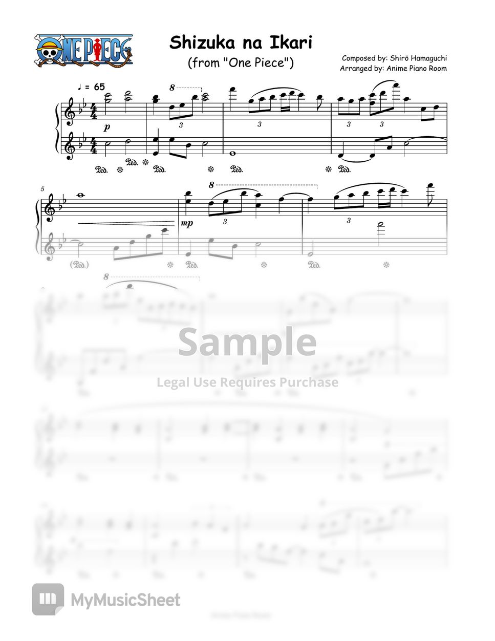 Shiro hamaguchi shizua na ikari from one piece sheets by anime